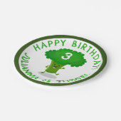 かわいい踊りブロッコリーパーソナライズされた誕生日 ペーパープレート (アングル)