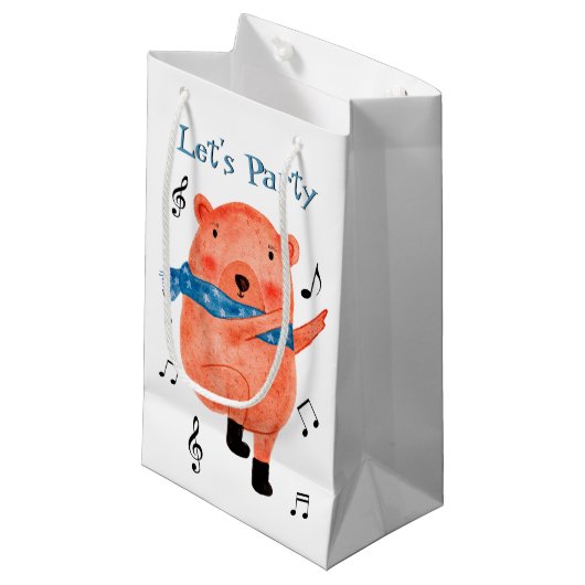 かわいい踊りベアレッツパーティー抱き枕 スモールペーパーバッグ