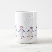 かわいい踊りペンギンクリスマス コーヒーマグカップ (中央)