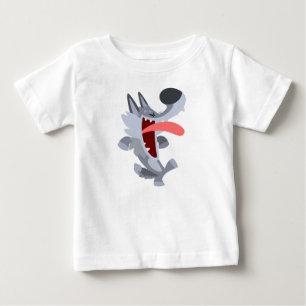 かわいい踊りマンガウルフベビーTシャツ ベビーTシャツ