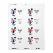 かわいい踊りマンガウルフ無料ラベル ラベル (フルシート)