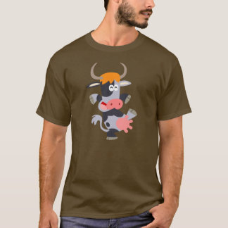 かわいい踊りマンガ牛Tシャツ Tシャツ