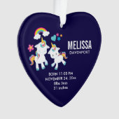 かわいい踊りユニコーンズマジカルレインボーベビー誕生 オーナメント (正面)