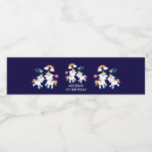 かわいい踊りユニコーンズマジカルレインボー誕生日 ペットボトルラベル (シングルラベル)