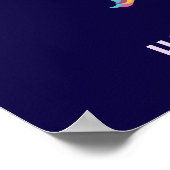 かわいい踊りユニコーンズマジカルレインボー誕生日 ポスター (角)