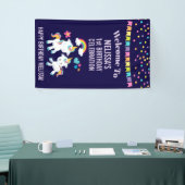 かわいい踊りユニコーンズマジカルレインボー誕生日 横断幕 (トレードショー)