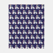 かわいい踊りユニコーン魔法の虹&星 フリースブランケット (正面)