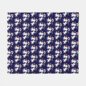 かわいい踊りユニコーン魔法の虹&星 フリースブランケット (正面(横))