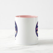 かわいい踊りユニコーン魔法の虹&星 マグカップ (中央)