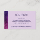 かわいい踊りユニコーン魔法の虹&星 名刺 (裏面)