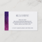 かわいい踊りユニコーン魔法の虹&星 名刺 (裏面)