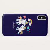 かわいい踊りユニコーン魔法の虹&星 Case-Mate iPhoneケース (裏面(横))