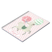 かわいい踊りラマw.バルーン – キッズノートブック ノートブック (左側)