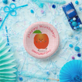 かわいい踊りリンゴかわいい漫画イラストレーション ペーパーボウル (パーティー)