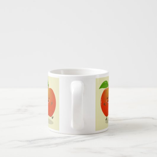 かわいい踊りリンゴ漫画イラストレーション エスプレッソカップ (裏面)