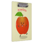 かわいい踊りリンゴ漫画イラストレーション クリップボード (右)