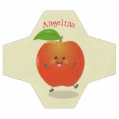 かわいい踊りリンゴ漫画イラストレーション サッカーボール (フラット)