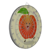 かわいい踊りリンゴ漫画イラストレーション ダーツボード (正面左)