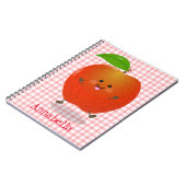 かわいい踊りリンゴ漫画イラストレーション ノートブック (左側)