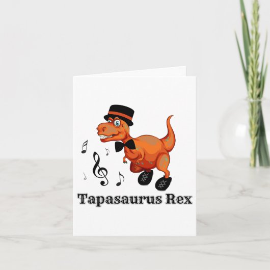 かわいい踊り恐竜タップダンスギフト – Tapasaurus カード (正面)