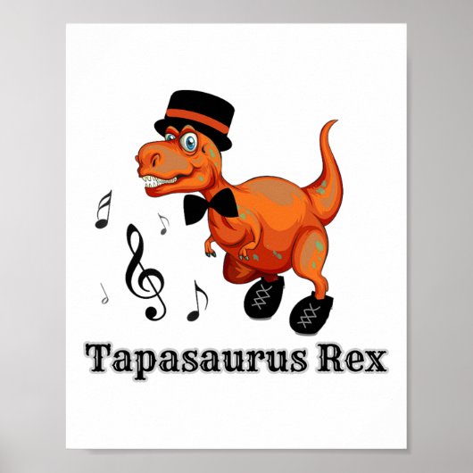 かわいい踊り恐竜タップダンスギフト – Tapasaurus ポスター (正面)