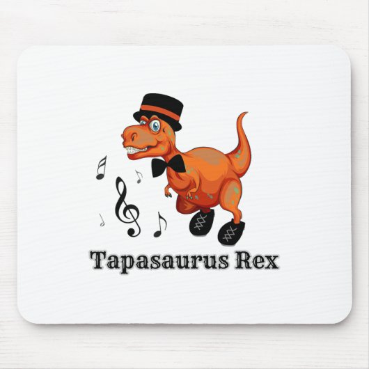 かわいい踊り恐竜タップダンスギフト – Tapasaurus マウスパッド (正面)