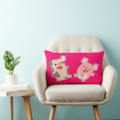 かわいい踊り漫画ピッグズピロー ランバークッション (椅子)