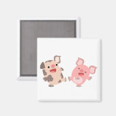 かわいい踊り漫画ピッグマグネット マグネット (正面/裏面)