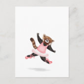 かわいい踊り赤いパンダはがき ポストカード (正面)