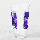 かわいい踊り雪だるまクリスマスブルー タンブラーグラス (左)