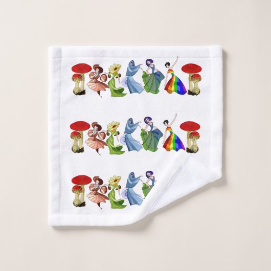 かわいい踊り バスタオルセット (ウォッシュタオル)