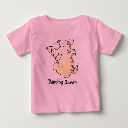 かわいい踊りTシャツ |かわいい子猫ラブ踊りティー ベビーTシャツ (正面)