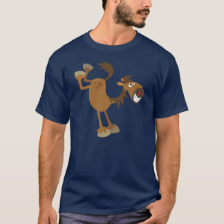 かわいい蹴る漫画の馬のTシャツ Tシャツ