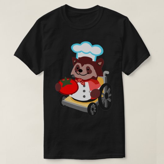 かわいい車いすラクーンシェフギフトボーイG Tシャツ (デザイン正面)