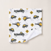 かわいい車とトラックのキッズデザイン バスタオルセット (ウォッシュタオル)