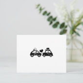 かわいい車のカップル ポストカード (スタンド正面)