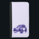 かわいい車のスケッチ（紫） GALAXY S5 ウォレットケース<br><div class="desc">紫の色調の車のスケッチスケッチ。プロトタイプの初期レンディションの設計者のように見える。</div>