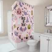 かわいい車のハロウィーンの継ぎ目違うのない模様 シャワーカーテン (インサイチュ)