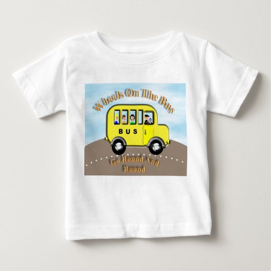 かわいい車のバス順応キッズトップ ベビーTシャツ (正面)