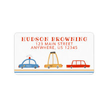 かわいい車のパーソナライズされた差出人住所ラベル