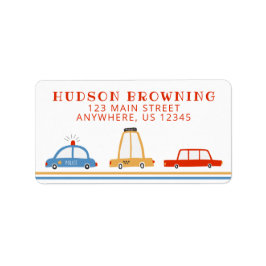 かわいい車のパーソナライズされた差出人住所ラベル ラベル