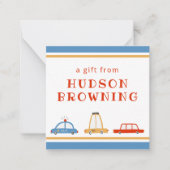 かわいい車のパーソナライズギフト同封カード ノートカード (正面)