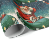 かわいい車の中でサンタ・クラウスのヴィンテージクリスマス ラッピングペーパー (ロールコーナー)