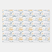 かわいい車の交通パターン|過去記事 ラッピングペーパーシート (正面3)