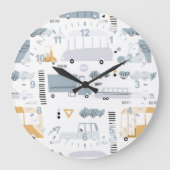 かわいい車の交通パターン|過去記事 ラージ壁時計 (正面)