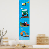 かわいい車の漫画の成長グラフ ポスター (キッチン)