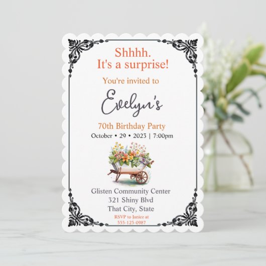 かわいい車の行の驚きの誕生日 招待状 (スタンド正面)