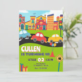 かわいい車の誕生日 招待状 (スタンド正面)