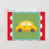 かわいい車の輸送テーマベビーキッズギフト ポストカード (正面/裏面)