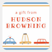 かわいい車パーソナライズされたのギフトシール スクエアシール (正面)